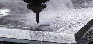 close up of waterjet in action